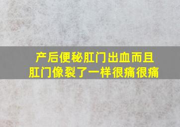 产后便秘肛门出血而且肛门像裂了一样很痛很痛