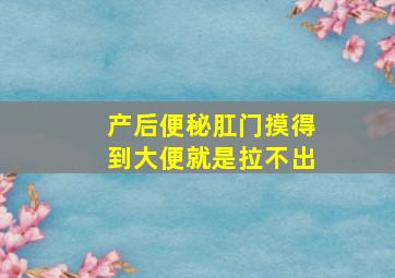 产后便秘肛门摸得到大便就是拉不出