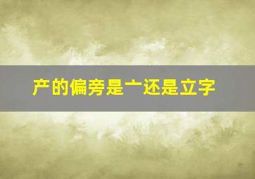 产的偏旁是亠还是立字