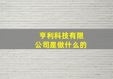 亨利科技有限公司是做什么的