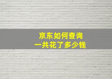 京东如何查询一共花了多少钱