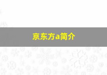 京东方a简介