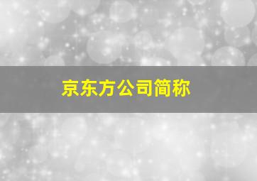 京东方公司简称