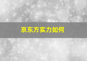 京东方实力如何