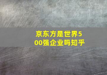 京东方是世界500强企业吗知乎