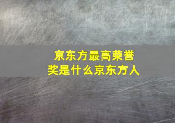 京东方最高荣誉奖是什么京东方人