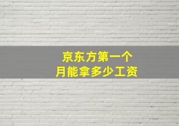 京东方第一个月能拿多少工资