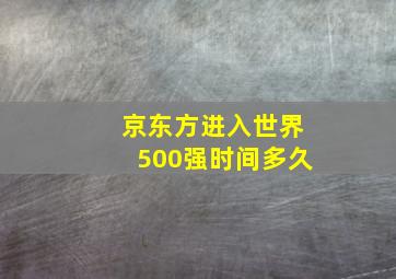 京东方进入世界500强时间多久