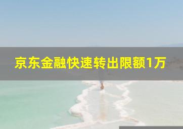 京东金融快速转出限额1万