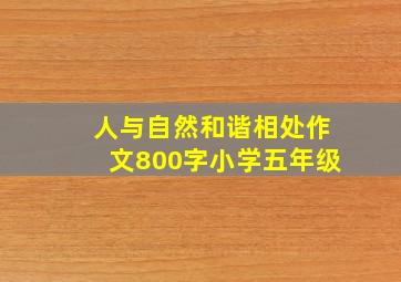 人与自然和谐相处作文800字小学五年级