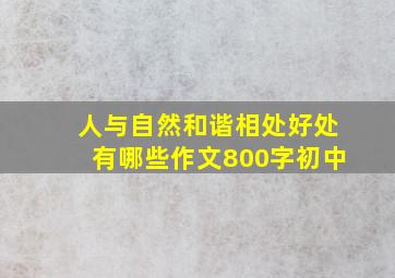 人与自然和谐相处好处有哪些作文800字初中