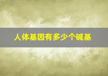 人体基因有多少个碱基