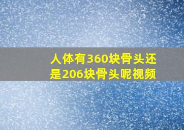 人体有360块骨头还是206块骨头呢视频