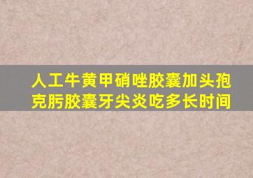 人工牛黄甲硝唑胶囊加头孢克肟胶囊牙尖炎吃多长时间