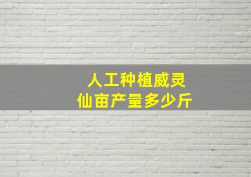 人工种植威灵仙亩产量多少斤