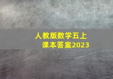 人教版数学五上课本答案2023