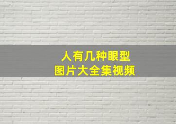 人有几种眼型图片大全集视频