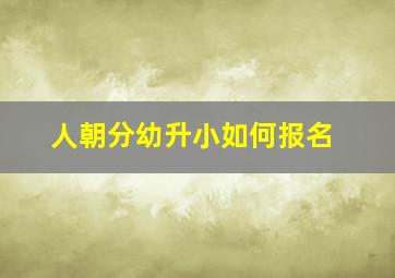 人朝分幼升小如何报名