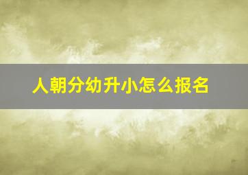 人朝分幼升小怎么报名