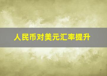 人民币对美元汇率提升