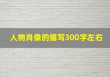 人物肖像的描写300字左右