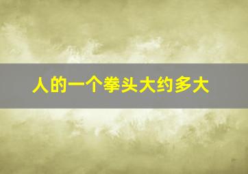 人的一个拳头大约多大