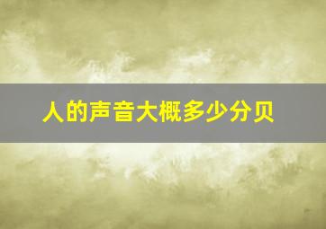 人的声音大概多少分贝