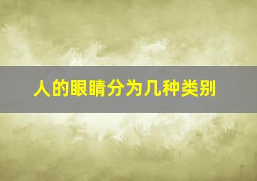 人的眼睛分为几种类别