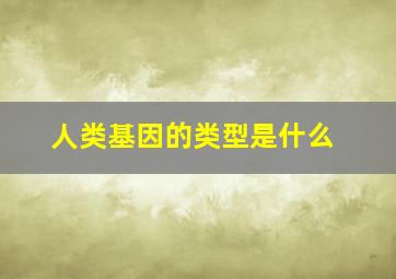 人类基因的类型是什么