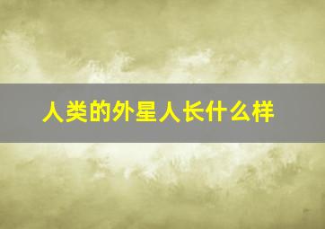 人类的外星人长什么样