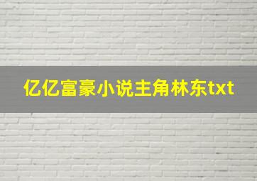 亿亿富豪小说主角林东txt