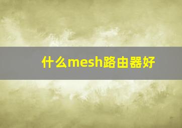 什么mesh路由器好