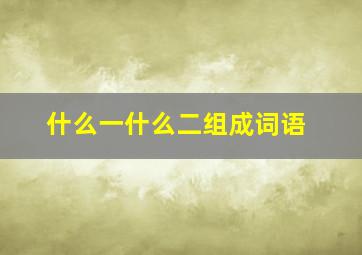 什么一什么二组成词语