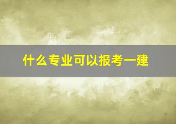 什么专业可以报考一建