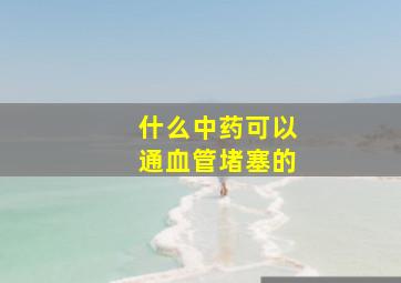 什么中药可以通血管堵塞的