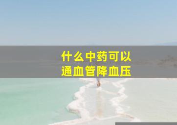 什么中药可以通血管降血压