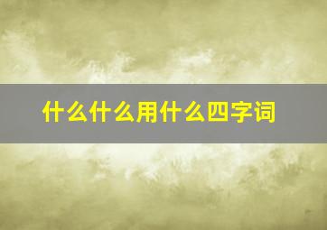 什么什么用什么四字词