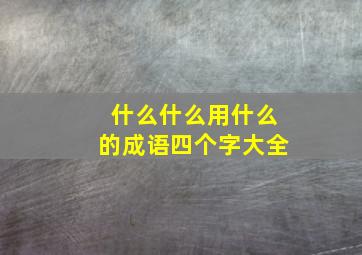 什么什么用什么的成语四个字大全