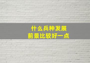 什么兵种发展前景比较好一点