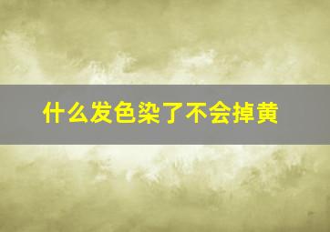 什么发色染了不会掉黄