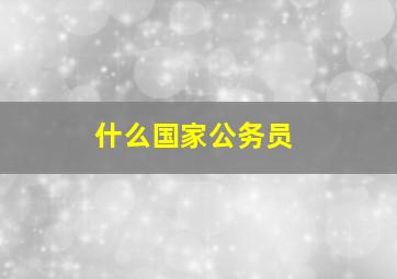 什么国家公务员