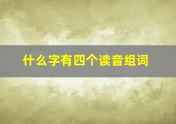 什么字有四个读音组词