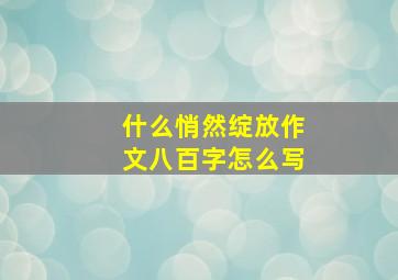 什么悄然绽放作文八百字怎么写