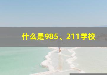 什么是985、211学校