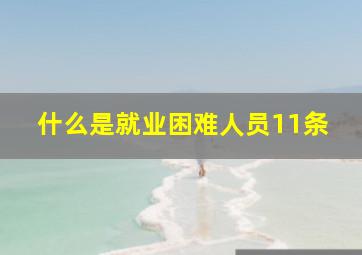 什么是就业困难人员11条