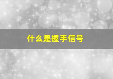 什么是握手信号