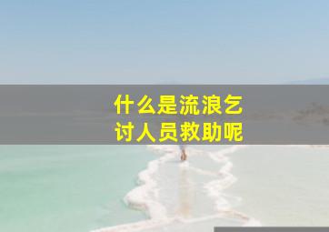 什么是流浪乞讨人员救助呢