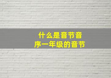 什么是音节音序一年级的音节