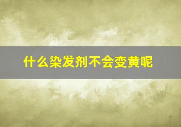 什么染发剂不会变黄呢