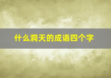 什么洞天的成语四个字